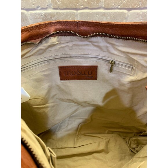 HTF Sundance Mo & Co Villa Cimbrone Quilted Floral Brown Leather Shoulder Bag - Picture 7 of 11